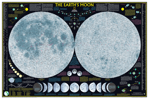 National Geographic Moon Wall map